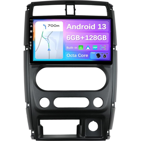 JOYX - [6G+128G] - Android 12 IPS auto radio piemērots Suzuki Jimny 3 (2005-2019) - Bezvadu CarPlay/Android Car/DSP - LED kamera un mikrofons - 9 collu 2 DIN - DAB stūres vadība WiFi Fast Boat 360 kamera