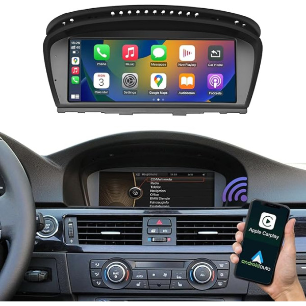 Road Top 8,8 collu auto radio ar skārienjūtīgo ekrānu Wireless CarPlay Android automašīnai BMW 3/5 sērijas E90/E91/E92/E93/E60/E61 2008-2013 gadam ar CIC sistēmu, Carplay auto radio, auto stereo multimediju radio uztvērējs