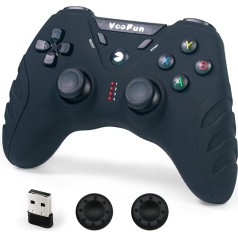 VooFun PC Controller, Wireless PS3 Controller PC Gamepad mit Dual-Vibration, Gaming Controller für PC Windows 11/10/8/7, PS3, Steam, Android Smart TV, TV Box, Raspberry Pi, Schwarz