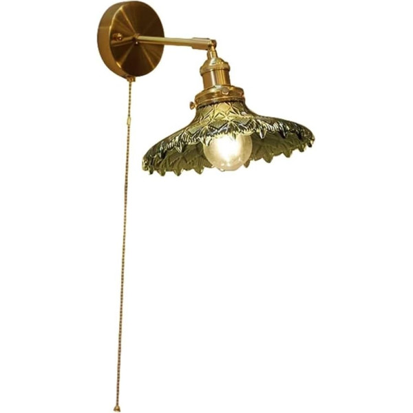 Korridorlampe Dekorative Wand Beleuchtung Wlmehujj Sienas lampa ar Pull Chain Stikla abažūrs Regulējams rokas sconces Sienas apgaismojums Creative Industrial Brass Sienas gaisma dzīvojamā istaba, guļamistaba, kabinets,