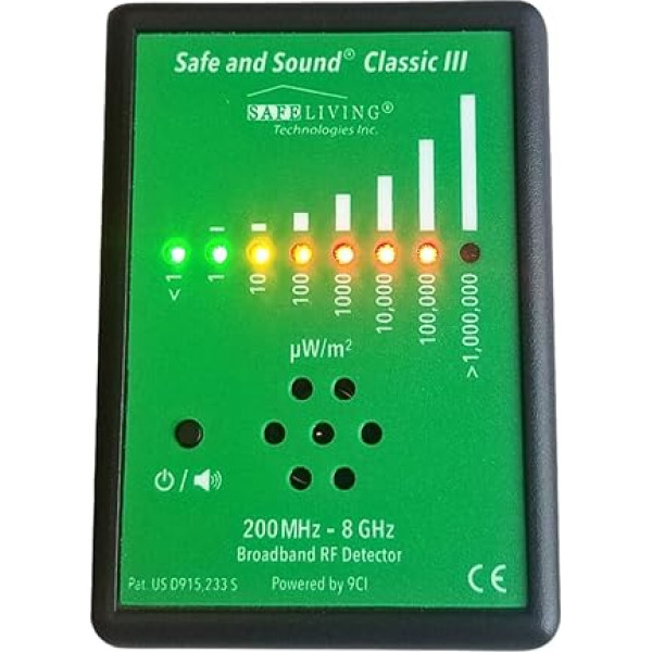 Safe and Sound Classic III RF detektors | Elektromagnētiskā starojuma mērīšana | Elektromagnētisko lauku radiācijas detektors | EMF mērītājs | 5G