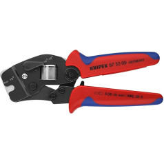 KNIPEX 97 53 09 Pašregulējošās knaibles gala uzmavām (uzmavām) ar priekšējo iekraušanu, slīpētas ar daudzkomponentu rokturiem 190 mm