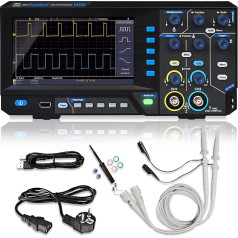 PeakTech 1403 digitālais osciloskops 2 kanālu 50 MHz, 500 MS/s, USB interfeiss, PC programmatūra, P 1403 osciloskops, melns, USB osciloskops, osciloskopa multimetrs