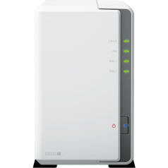 Synology DS223j 2 bay Diskstation NAS (Realtek RTD1619B 4 kodolu 1,7 GHz 1GB DDR4 RAM 1xRJ-45 1GbE LAN ports) 8 TB komplektā ar 2 x 4 TB Seagate IronWolf NAS cietajiem diskiem (ST4000VN006)