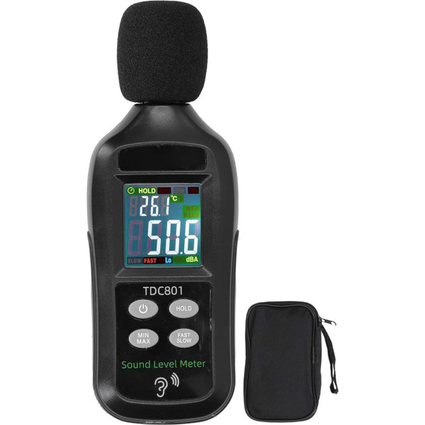 Skaņas līmeņa mērītājs TDC801 Rokas skaņas līmeņa mērītājs 35db-135dB Decibel Tester LCD displejs Handy Digital Sound Level Meter Monitor