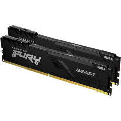 Kingston FURY Beast 16GB (2x8GB) 3600MHz DDR4 CL17 3600MHz galddatora atmiņas komplekts ar 2 KF436C17BBK2/16 atmiņām