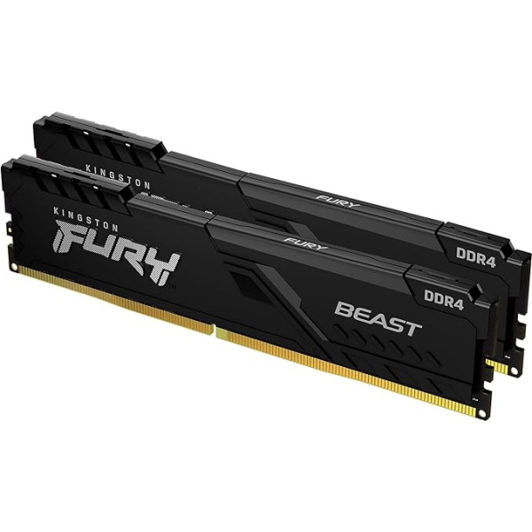 Kingston FURY Beast 16GB (2x8GB) 3600MHz DDR4 CL17 3600MHz galddatora atmiņas komplekts ar 2 KF436C17BBK2/16 atmiņām