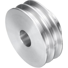 sourcing map V tipa skriemelis 17mm Bore 60mm OD Double Groove alumīnija sakausējuma alumīnija motora vārpstas urbis 6mm PU formas josta