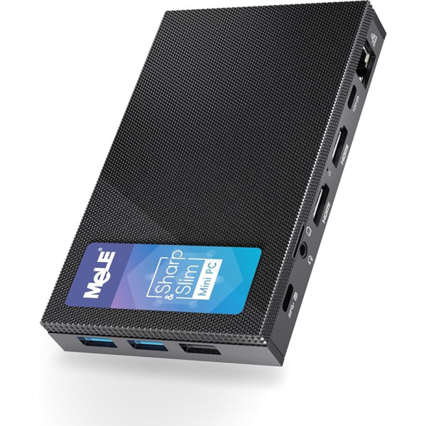 MeLE Mini PC klusāks 4C dators bez ventilatora, N100 16GB RAM 512GB ROM, Win11 Pro, pilnfunkcionāls USB-C, 4K trīskāršs displejs, galda dators mājai, birojam, izglītībai, astrofotogrāfijai