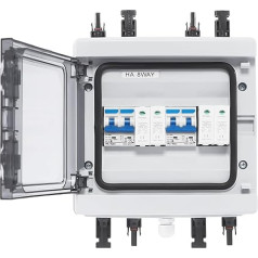 Konfiur Saules kombinatora kaste, saules izolatora slēdzis IP65 ūdensizturīgs saules strāvas ķēdes pārtraucējs saules paneļu režģim un ārpus tīkla saules enerģijas sistēmai