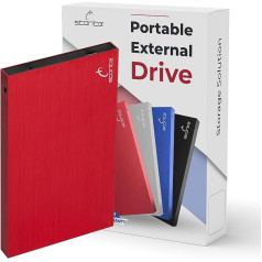 Storite 2,5 collu īpaši plāns pārnēsājamais ārējais cietais disks USB 2.0 ar 1 TB krātuves paplašināšanu, dublēšanas krātuve, ātra datu pārsūtīšana, saderīgs ar MAC/Laptop/Desktop (sarkans)