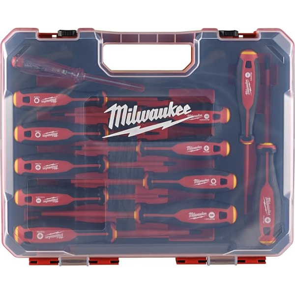 Milwaukee VDE skrūvgriežu komplekts 12 gab. futrālī PH/PZ/SL/T/Voltage Tester