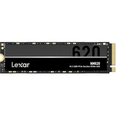 Lexar NM620 2TB SSD, M.2 2280 PCIe Gen3x4 NVMe 1.4 iekšējais SSD, līdz 3500MB/s nolasīšanai, 3000MB/s ierakstīšanai, 3D NAND Flash iekšējais cietvielu diskdziņš datorentuziastiem un spēlētājiem (LNM620X002T-RNNNG)