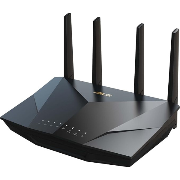 ASUS RT-AX5400 AiMesh Dual Band WiFi 6 kombinējamais maršrutētājs (pieslēgšana kā 4G un 5G maršrutētāja aizstājējs, iebūvēts VPN, AiProtection Pro tīkla drošība, Instant Guard, līdz 5400Mbps)