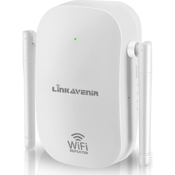 LINKAVENIR WLAN pastiprinātājs WLAN retranslators, divjoslu WLAN 1200 Mbit/s (867 MBit/s 5GHz + 300 MBit/s 2,4 GHz) ar 1 LAN pieslēgvietu 4 antenas WLAN pastiprinātāja režīms AP režīms Saderīgs ar visām WLAN ierīcēm