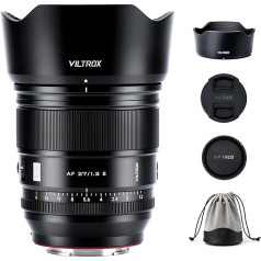 VILTROX 27 mm f/1.2 E objektīvs Sony E-Mount, AF PRO 27 mm f1.2 ar automātisko fokusēšanu un fiksēto fokusa attālumu Sony E-Mount bezspoguļa kamerām a7R a7IV a7RIII a7RIV a7RV A1 FX3 ZVE1 A7CII a6000 a6400 a6600 a6700 Z. V-E10