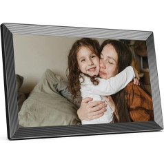 KODAK Digital Photo Frame WiFi 15,6 collu HD IPS skārienjūtīgā ekrāna elektroniskais bilžu rāmis ar 32 GB atmiņas, automātisku attēlu rotāciju, koplietošanu ar fotoattēliem vai video jebkurā vietā, izmantojot lietotni, melns