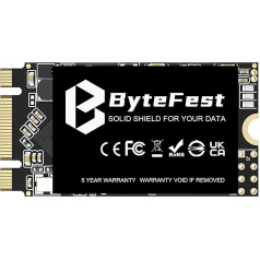 ByteFest SSD 1TB M.2 2242 NGFF SATA III iekšējais SSD cietais disks ātrai datu pārraidei, nolasīšana līdz 550MB/s, B+M atslēga (22 x 42 mm)