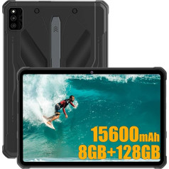 HOTWAV R6 Pro Outdoor Tablet 2023, Android 12 planšetdators 10,1 collu, 15600 mAh baterija, 8GB RAM + 128GB ROM + 1TB paplašināms, IP68 ūdensizturīgs planšetdators, Dual SIM 4G LTE, 5G WiFiFi OTG, GPS. Melns