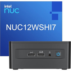 Intel NUC 12 Mini dators, NUC i7-1260P Wall Street Canyon Mini dators, 12 kodolu 16 pavedienu 18 MB kešatmiņas (līdz 4,7 GHz) Mini dators Windows 11 Pro, 32 GB RAM 1 TB PCIe SSD | WiFi6E | Thunderbolt 4