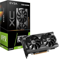 EVGA GeForce RTX 3060 XC Gaming, 12G-P5-3657-KR, 12GB GDDR6, DualFan, metāla aizmugurējā plate