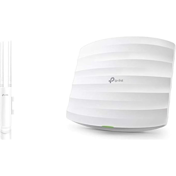 TP-Link EAP110 āra N300 WLAN piekļuves punkts (300 Mbit/s 2,4 GHz ar 2 x 2 MIMO, atbalsta pasīvo PoE) Balts & EAP115 N300 WLAN piekļuves punkts (300 Mbit/s 2,4 GHz, mākoņvadība) Balts