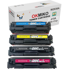 Ar mikroshēmu OKMIKO Multipack saderīgs toneris priekš HP 415A 415X W2030A toneris priekš HP Color Laserjet Pro MFP m479fdn m479fdw m454dw toneris