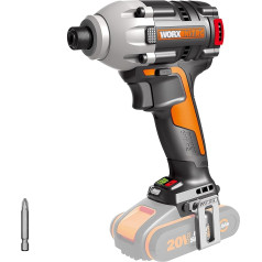 WORX Nitro WX261.9 Akumulatora triecienatslēgas 20 V - Bezass motors - Akumulatora skrūvgriezis ar sešstūra uzgriezni (kokam/uzstādīšanai) - 230 Nm griezes moments - Ergonomisks dizains - Bez akumulatora &