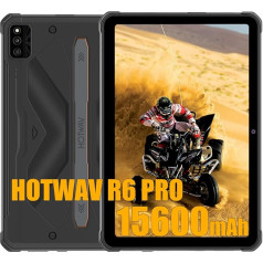 HOTWAV R6 Pro Outdoor Tablet 2023, Android 12 planšetdators 10,1 collas, 15600 mAh akumulators, 8GB RAM + 128GB ROM + 1TB ar iespēju paplašināt, IP68 ūdensizturīgs planšetdators, Dual SIM 4G LTE, 5G WiFi, OTG, GPS,