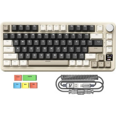 MAMBASNAKE x Attack Shark X85PRO Gasket Mechanical Keyboard, 75% Wireless Gaming Keyboard with TFT Screen and CNC Knob, 2.4GHz/BT5.1/USB-C, 5-Layer Padding, Hot-Swap Linear Switch, for PC, Mac, QMK