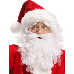 Parūka + bārda + cepure + uzacis + brilles Ziemassvētku vecītis Santa Claus Saint Nick Santa Ziemassvētku vecītis Balta