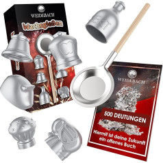 WEIDEBACH® Funny Wax Casting Set, Svina liešanas alternatīva, ieskaitot grāmatu ar vairāk nekā 500 interpretācijām, netoksisks Jaungada liešanas komplekts, nākotnes interpretācija ar vaska liešanu Jaungada vakarā