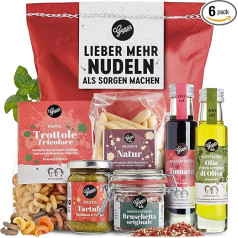 Gepp's Feinkost Wonder Bag - labāk vairāk nūdeles nekā rūpes I Smieklīga dāvanu ideja ar tādiem gardumiem kā itāļu gatavotas makaronmīklas, Pesto Lime, Organic Bruschetta Dip I Smieklīgs dāvanu komplekts