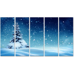 islandburner Prime Bild auf Leinwand Weihnachten Schnee Winter Nacht Landschaft Frohes Neues Jahr Bilder Wandbilder Poster