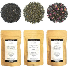 Melnās tējas degustācijas komplekts dāvanu komplekts 3 x 20 g, Signature Collection Black Tea Assam un Darjeeling Tea, TeaClub Black Tea