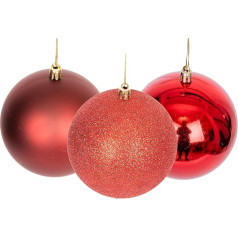 Ziemassvētku Baubles Shatterproof tumši sarkans Ziemassvētku eglīte rotājumi bumbu rotājumi bumbiņas Ziemassvētku karājas rotājumi Holiday Decoration Shiny Matte Glitter 10cm Pack of 3