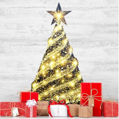 Ambiance Sticker Ziemassvētku uzlīmes Pašlīmējoša Ziemassvētku rotājumi Guļamistaba Dzīvojamā istaba Glitter Ziemassvētku eglīte - H65xW40cm