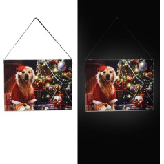 Santa 20 x 15 x 1,8 cm ar mikro LED silti baltiem aksesuāriem