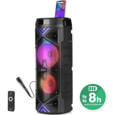 Funbox skaļrunis keg pro mt3182 karaoke/bluetooth 5.0+edr/fm/mp3?microsd/usb/equalizer/aux/jack 6.3/pilot/led/rms 50w/pmpo 1400w