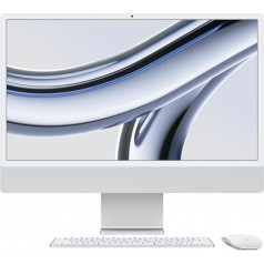 Imac 24 collu: m3 8/8, 8gb, 256gb ssd - sudrabs