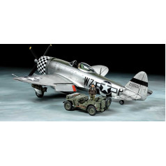 Plastmasas modelis p-47d thunderbolt bubbletop + 1/4 tonnas 4x4