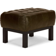 Woodkings ® Chesterfield Kingsfield taburete Īstas ādas antīkas brūnas ādas taburete Dizaina taburete Pavasara kodols Unikāls kāju taburete Angļu stila taburete spārnu krēslam