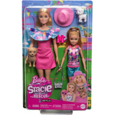 Barbie un Stacie leļļu komplekts ar suņiem