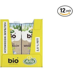 Arla Organic Ilggadīgs ganību piens 3,8% tauku (12 x 1L)