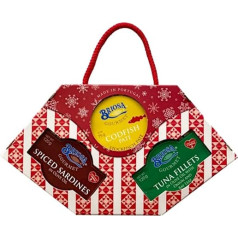 Briosa Gourmet Bag Star Gift Set: Sardines, Tuna Fillets, Cod Pie, Hand-Preserved and Packaged, Rich in Omega-3 / Portugal