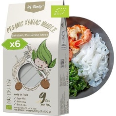 Elf-Family Organic Konjac Noodles (Fettuccine) 9 kcal Low Carb Shirataki Noodles Vegan/Gluten Free 270 g x 6 Box (12 Pack), Instant Pasta Noodles without Carbohydrates/Keto/Low Calories/Fat/Sugar-Free