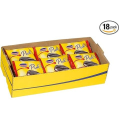 KuchenMeister Puks Dessert Cake with Cream Filling 62 g in Pack of 18 - Sweet Mini Cake Made of Airy, Delicious Mixing Dough with Delicate Creamy Filling (18 x 62 g)