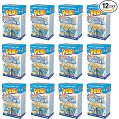 Peo's Micro Popcorn, Salted Microwave Popcorn in Value Pack of 36, 12 Boxes with 3 x 100 g Content, Popcorn Salty for the Microwave, Film Snack, Cinema Night