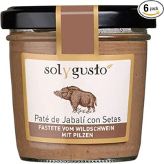 Sol Y gusto Savvaļas mežacūkas pastēte ar sēnēm / Paté de Jabalí con Setas Spain I Visando Package (6 x 100 g)