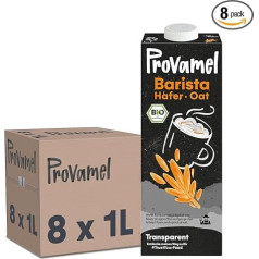 Provamel Organic-Bio Barista auzu dzēriens, augu dzēriens, vegāns, vegāns, bez laktozes, UHT, 8 x 1 L (8 gab.)